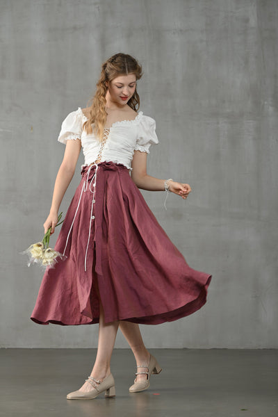 The Heart's Awakening | 100% yarn dyed linen skirt