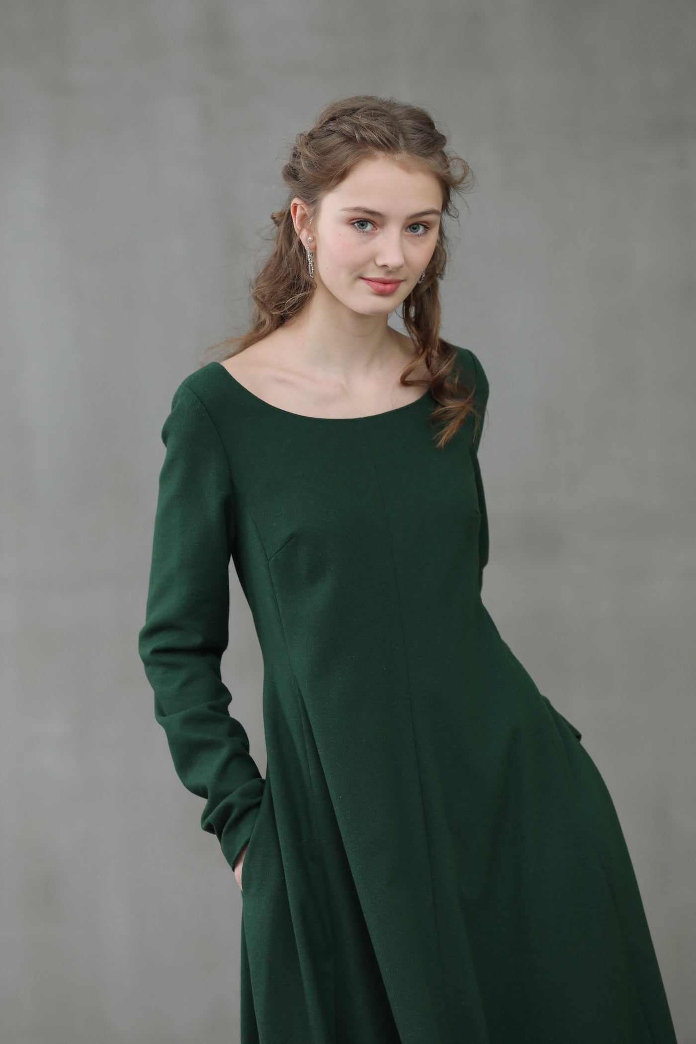 Mistletoe 17 | 100% wool green dress