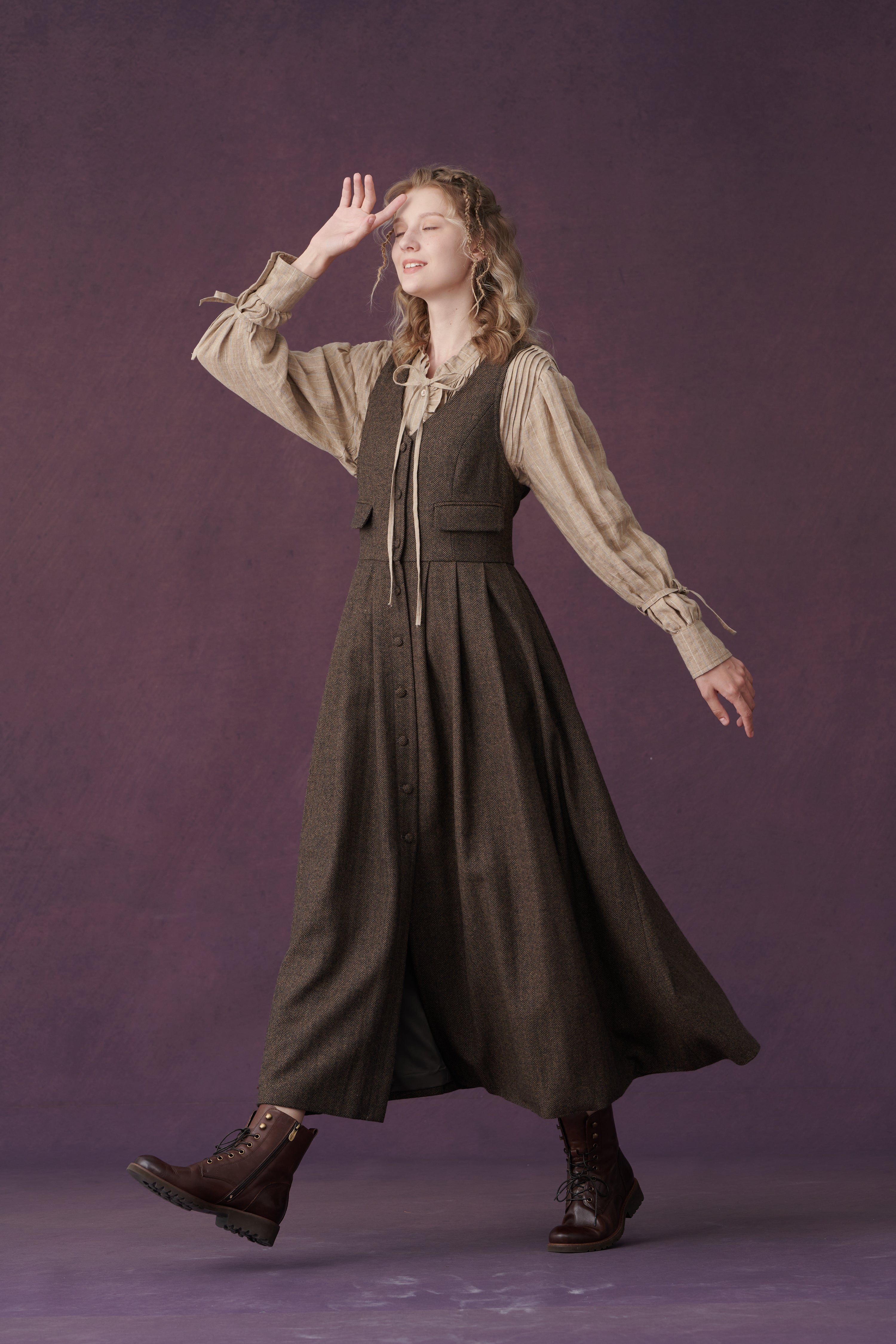 Dark Amber 11 | Academia wool dress – Linennaive