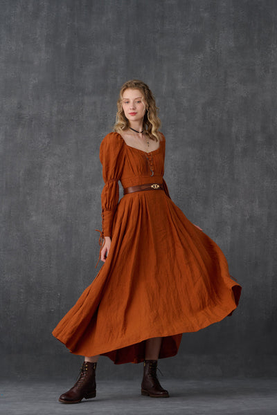 Phoenix 24 | regency lace-up linen dress