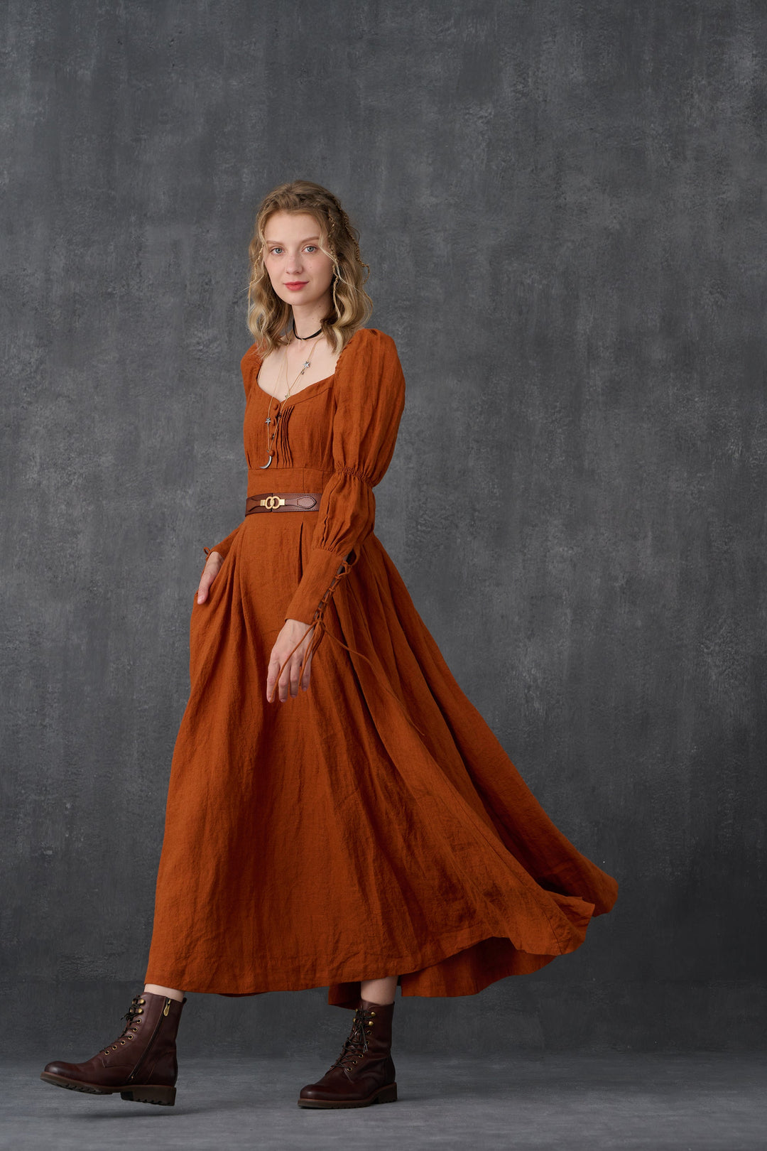 PHOENIX 24 | REGENCY LACE-UP LINEN DRESS Linennaive PHOENIX 24 | REGENCY LACE-UP LINEN DRESS Linennaive