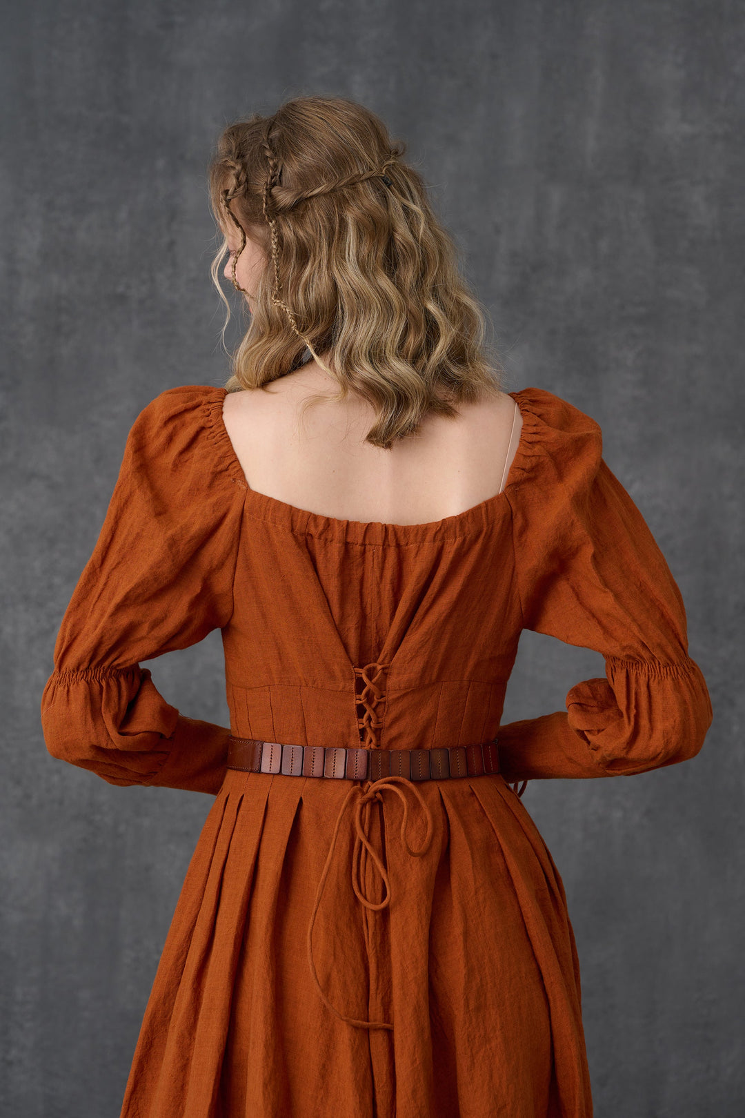 lace up linen dress Elysia 15