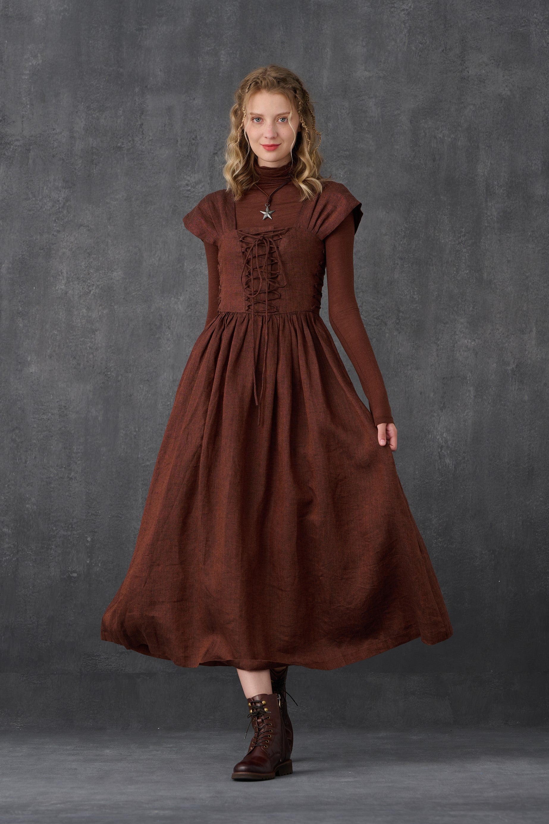 Glory 33 | Front Lace-up Dress – Linennaive