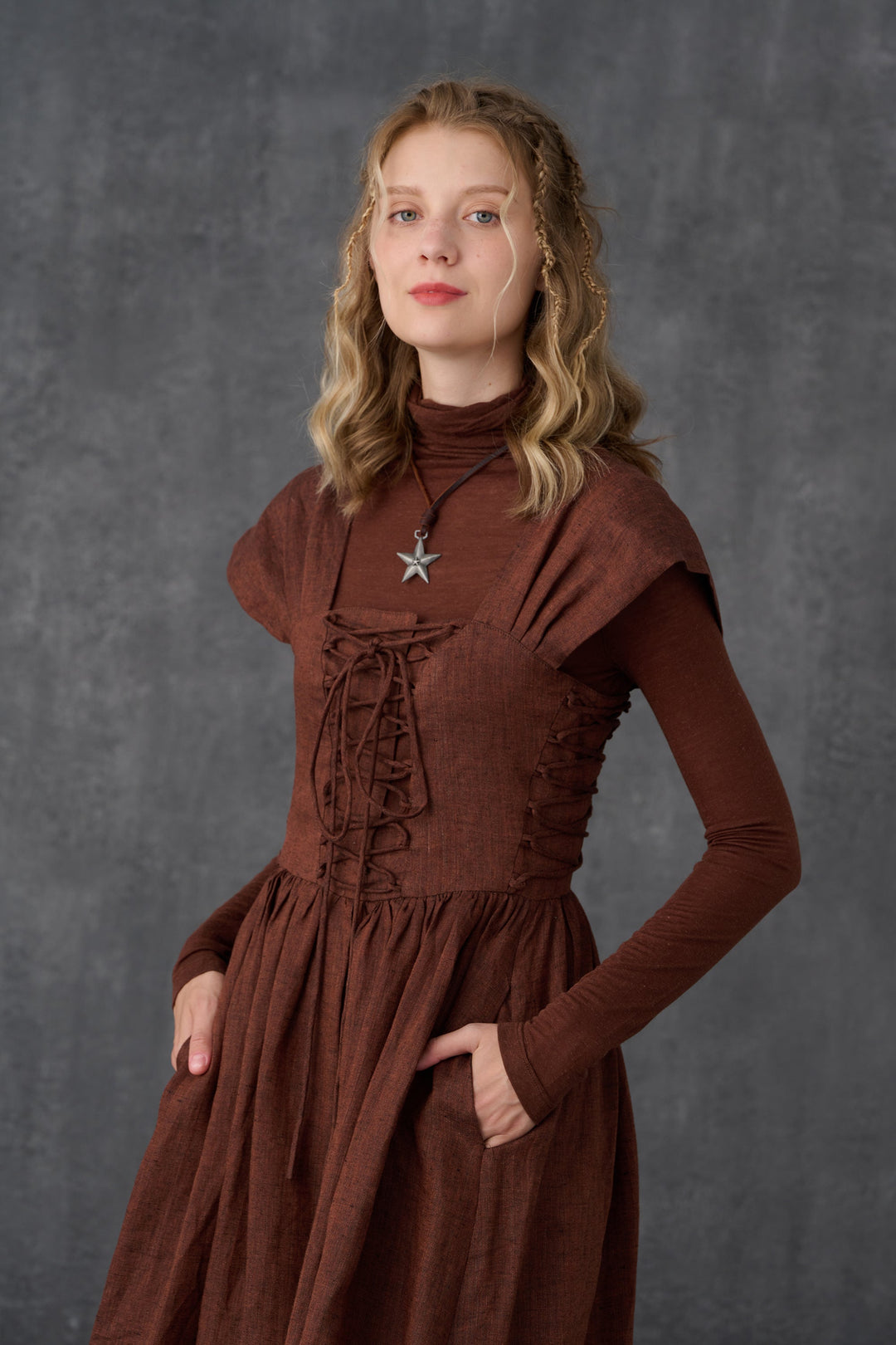 Glory 33 | Front Lace-up Dress Linennaive Glory 33 | Front Lace-up Dress Linennaive