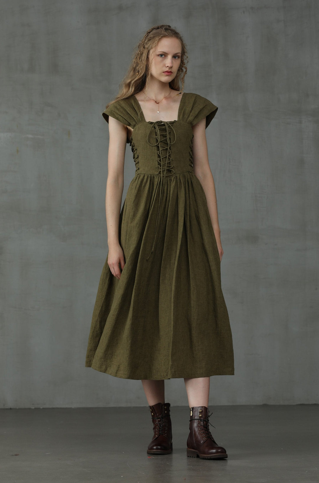 Glory 33 | Front Lace-up Dress Linennaive Glory 33 | Front Lace-up Dress Linennaive