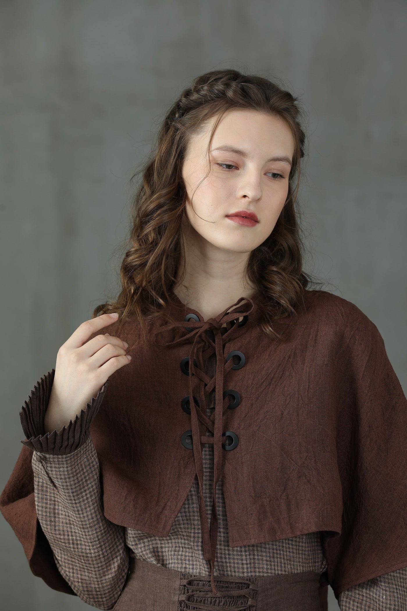 Sherry 23 | lace up cape blouse
