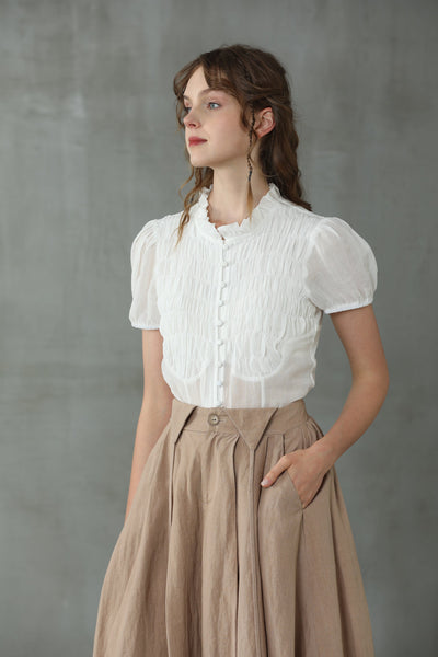 Wheat 11 | Girdle linen skirt