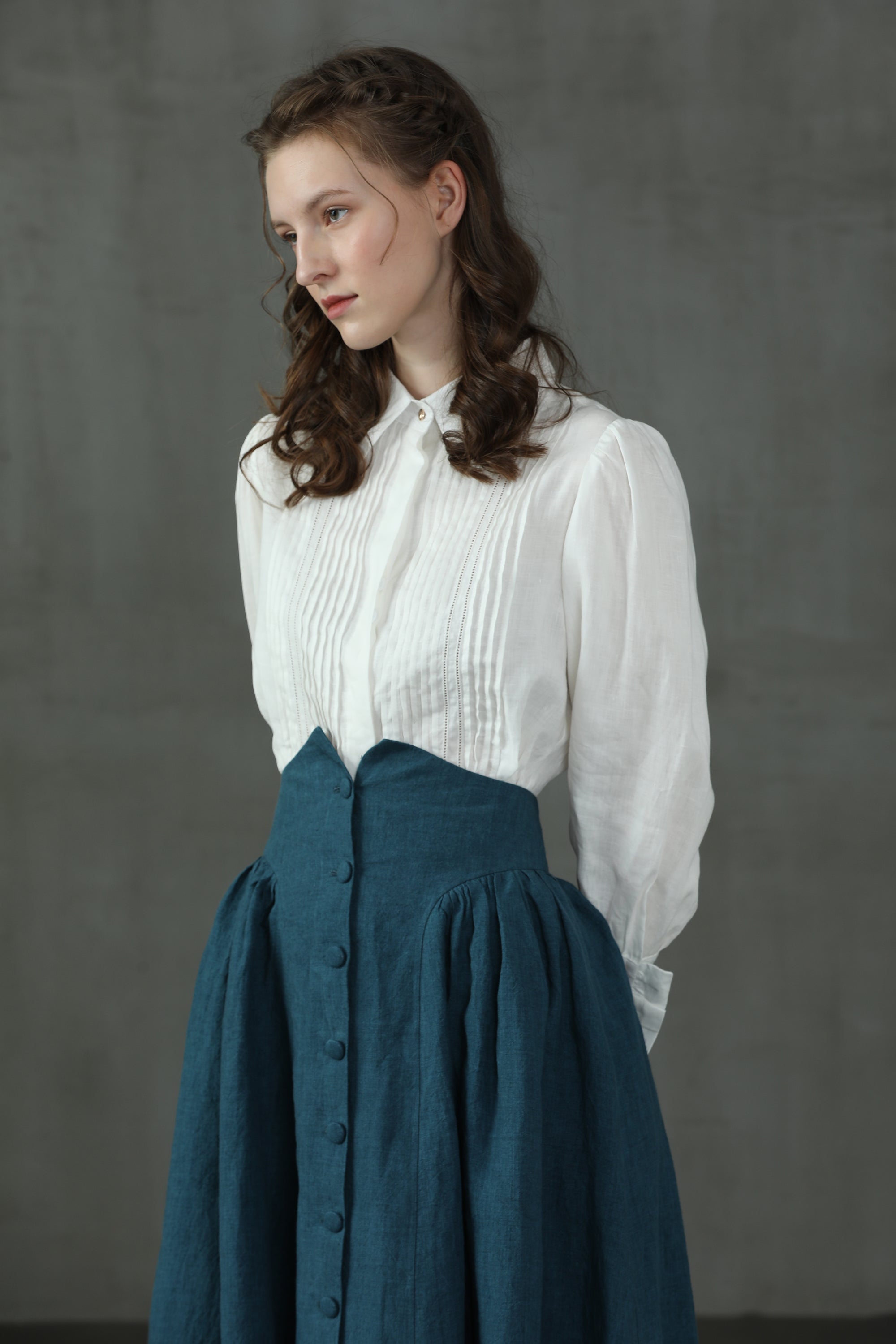 Jo March 31 | Accordion Pleated Linen Shirt – Linennaive