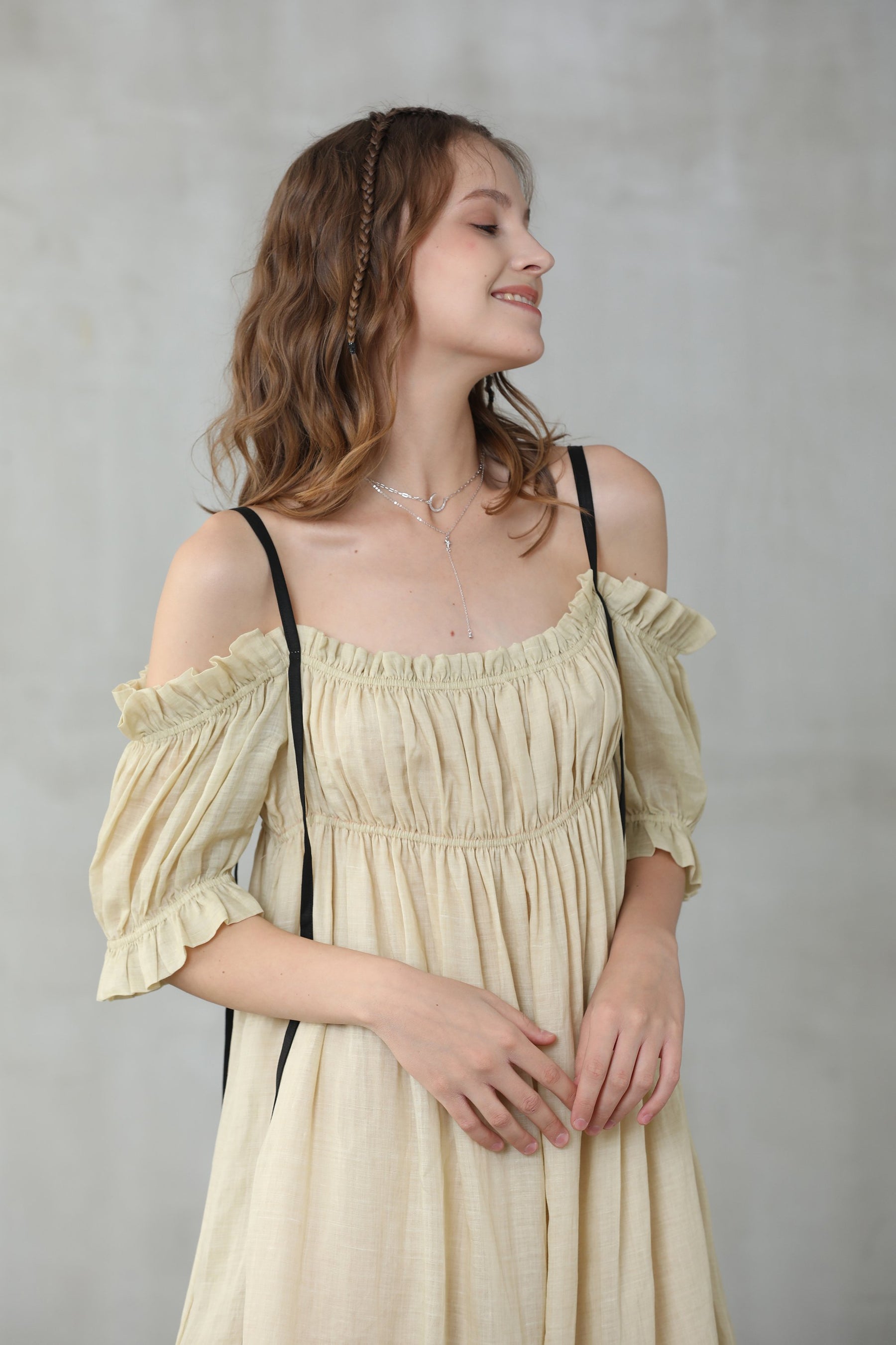 La Luna 11 | off shoulder linen dress  Linennaive