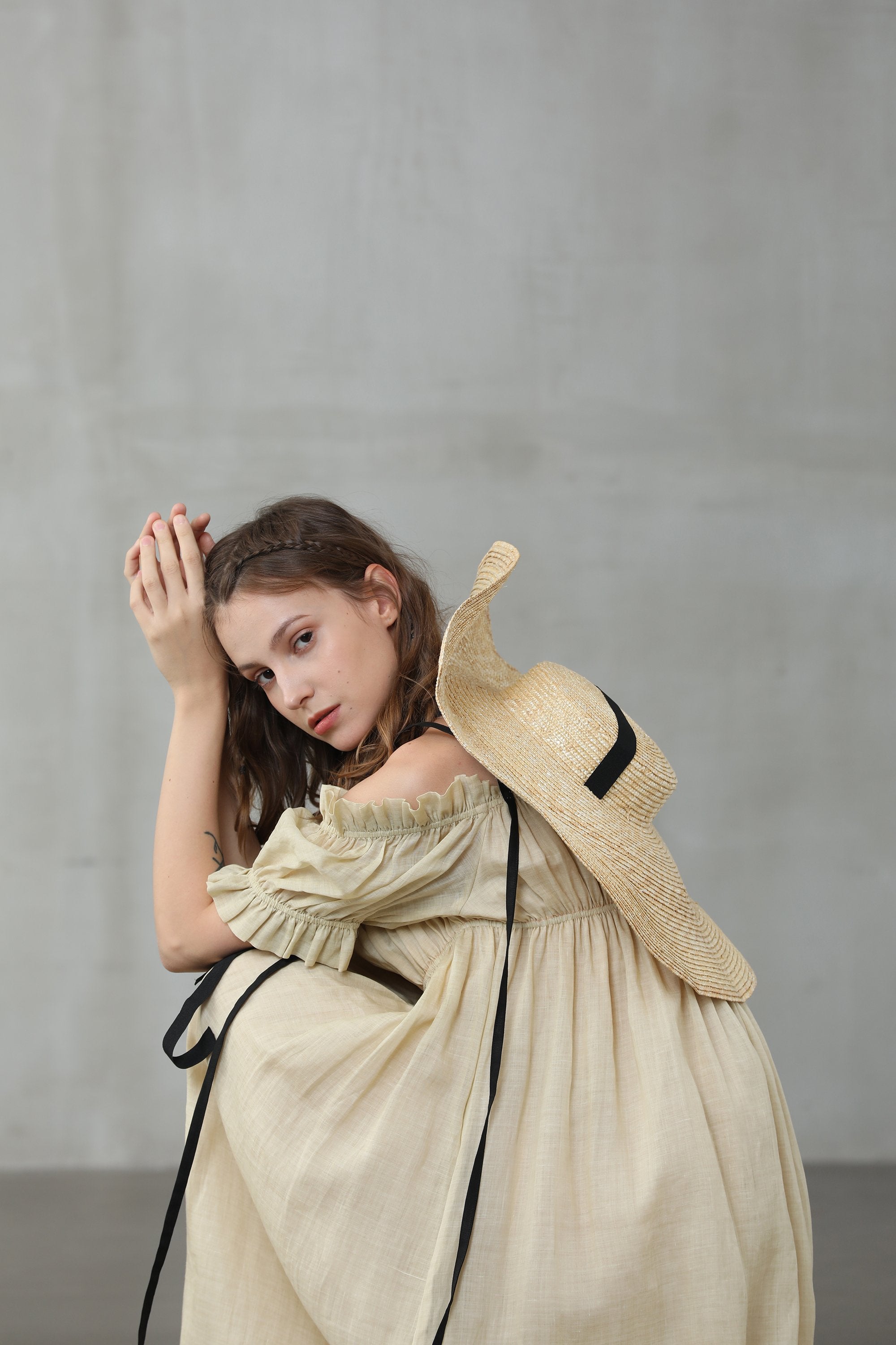 La Luna 11 | off shoulder linen dress – Linennaive