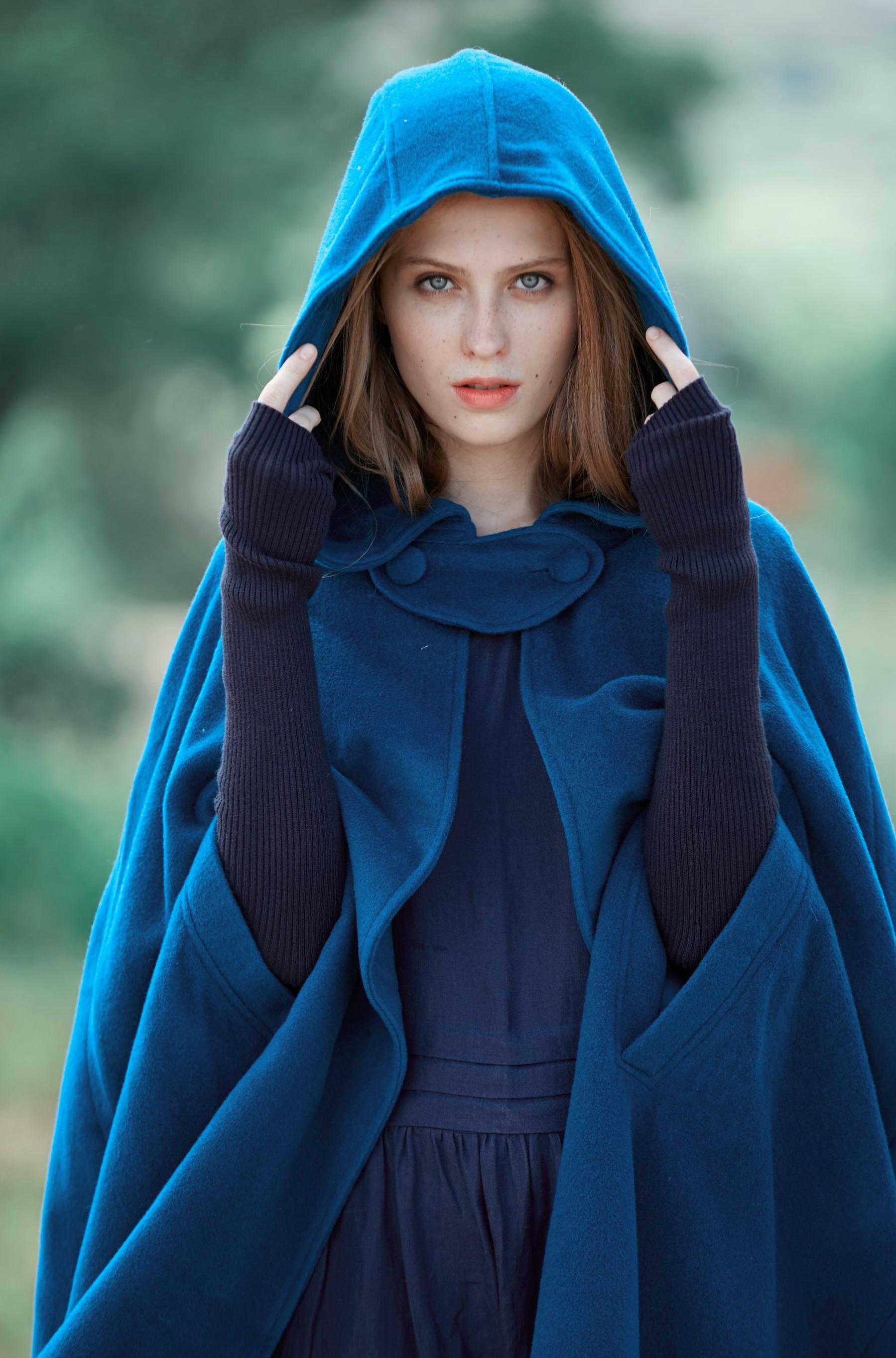 Maxi Hooded Wool Coat Cloak (8 Colors) – Linennaive