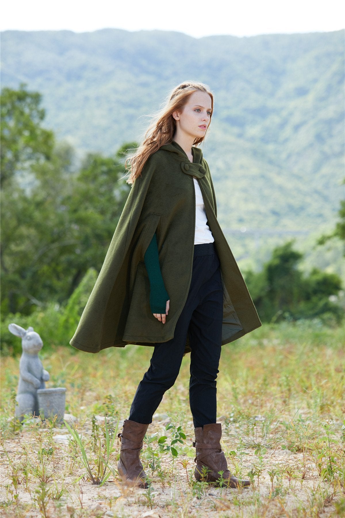 Maxi Hooded Wool Coat Cloak (8 Colors) – Linennaive