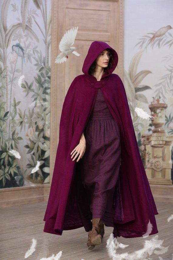 Maxi Hooded Wool Coat Cloak (8 Colors) – Linennaive