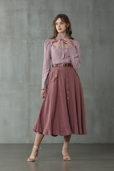 Figue 32 | Front Button Linen Skirt