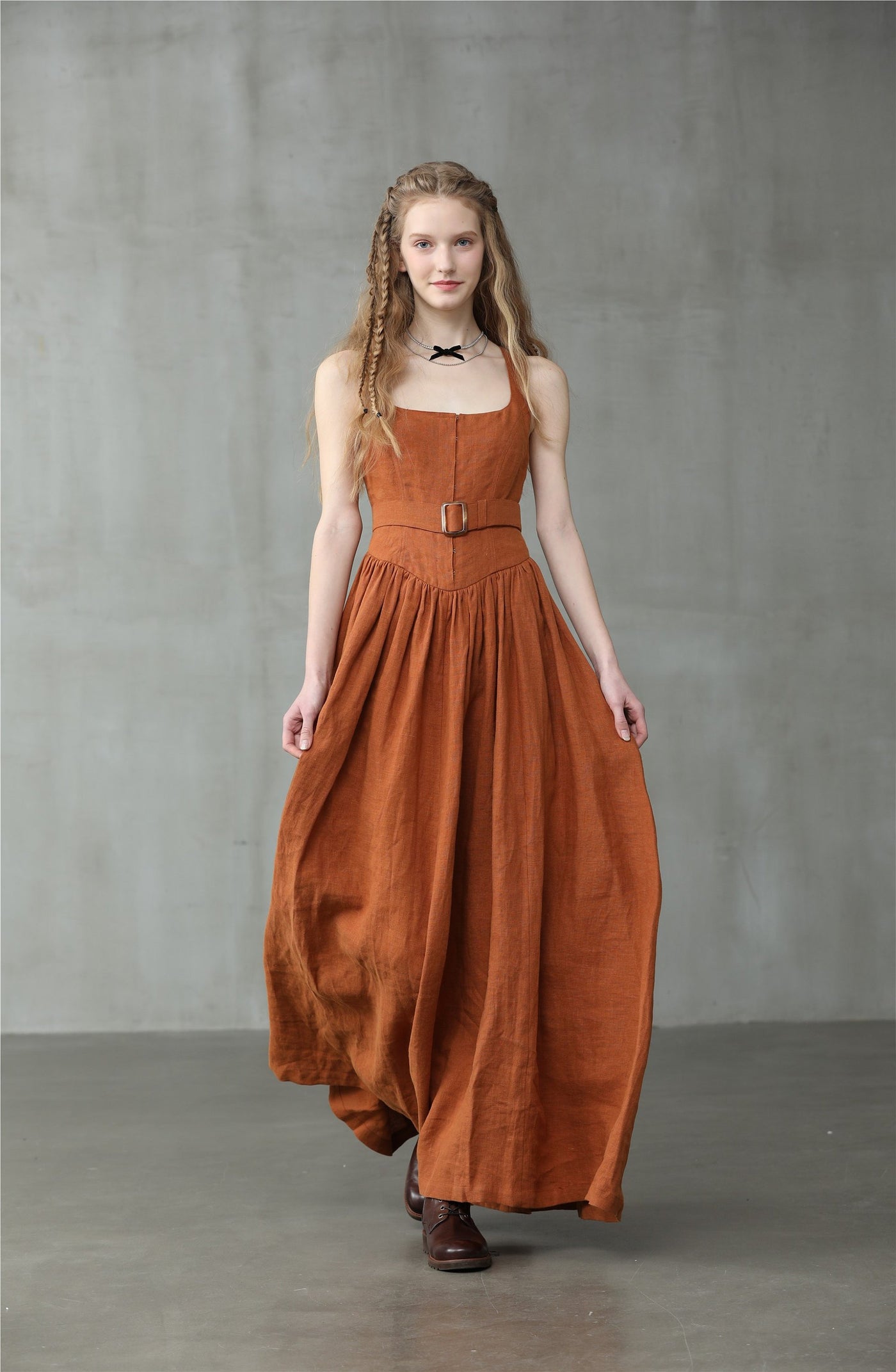 Spiced Rosé 11| Corset Style Linen Dress