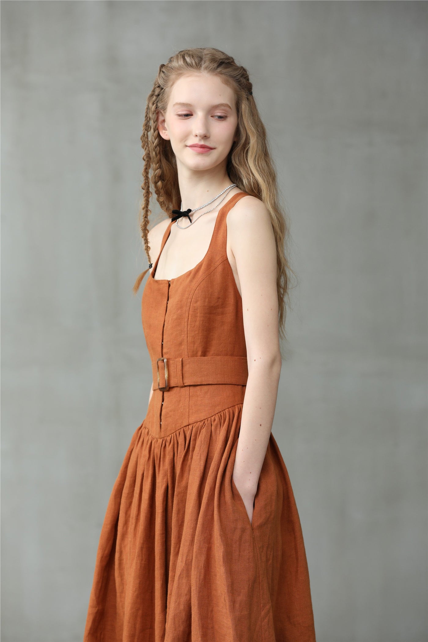 Spiced Rosé 11| Corset Style Linen Dress