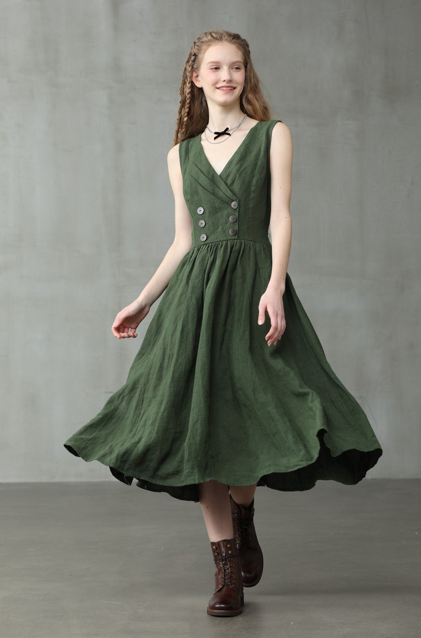 Wild Garden 11 | Double Breasted Linen Dress