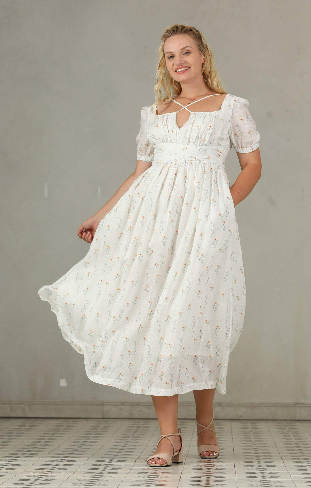 BERGAMOTE 20 |Floral Linen Dress Linennaive BERGAMOTE 20 |Floral Linen Dress Linennaive