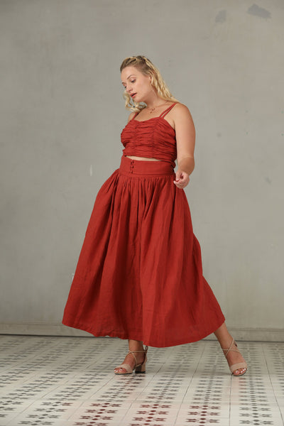 Hannah 38 | PLUS SIZE girdle linen skirt