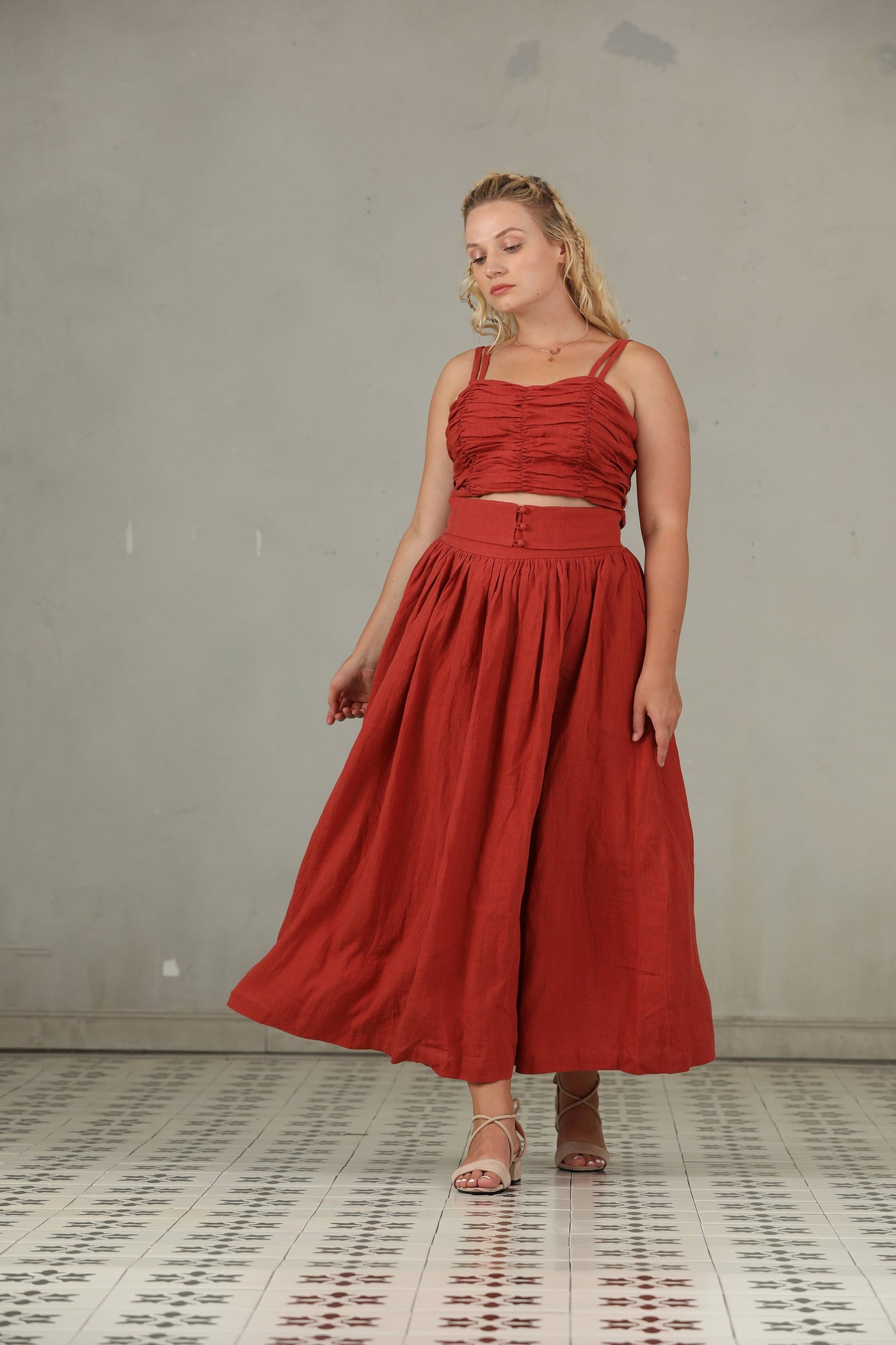 Hannah 38 | PLUS SIZE girdle linen skirt