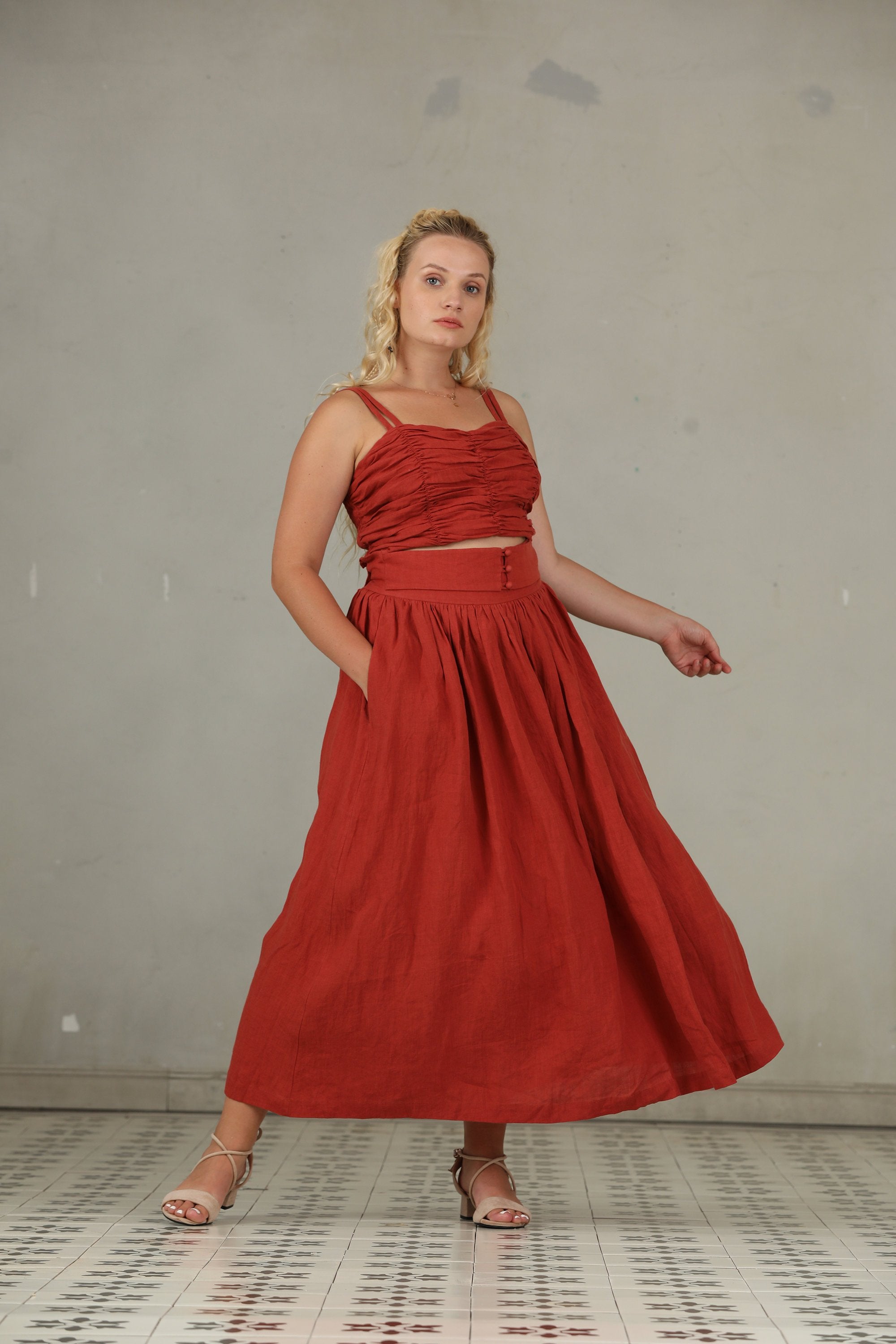 Hannah 38 | Girdle linen skirt – Linennaive