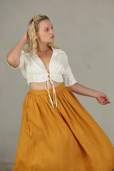Daisy 03 | PLUS SIZE Linen Skirt