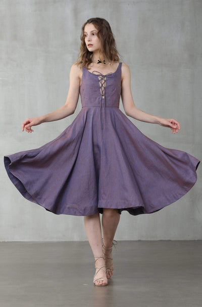 Wisteria 23 | Girdle Linen Dress