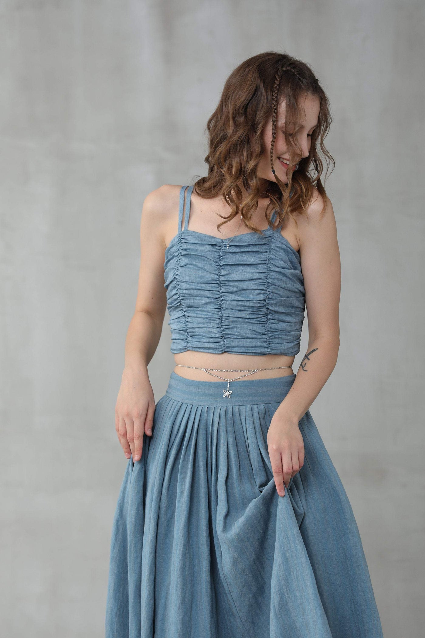 Arwen 13 | blue linen camisole