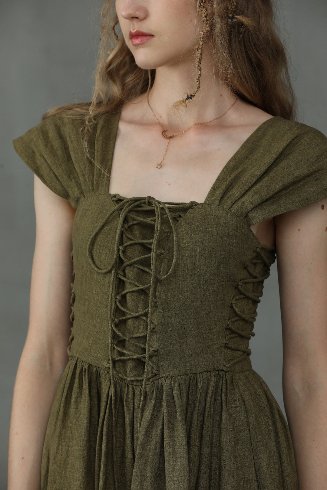 Glory 33 | Front Lace-up Dress Linennaive Glory 33 | Front Lace-up Dress Linennaive