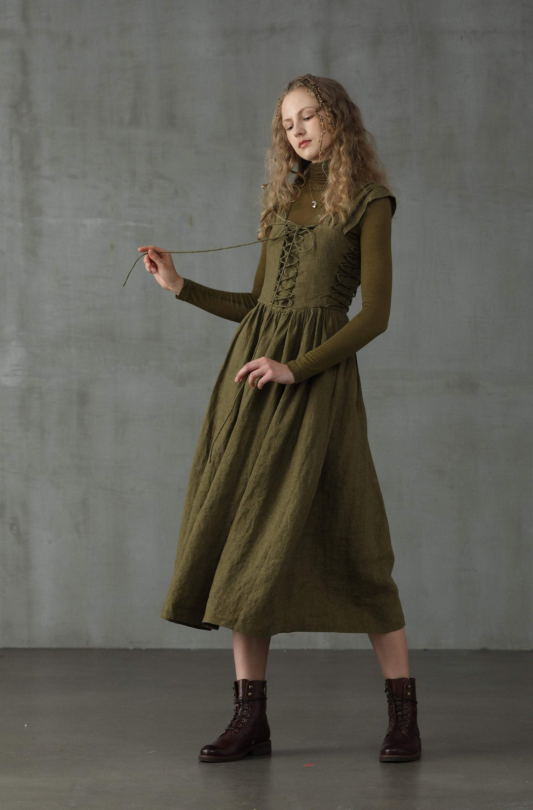 Glory 33 | Front Lace-up Dress Linennaive Glory 33 | Front Lace-up Dress Linennaive