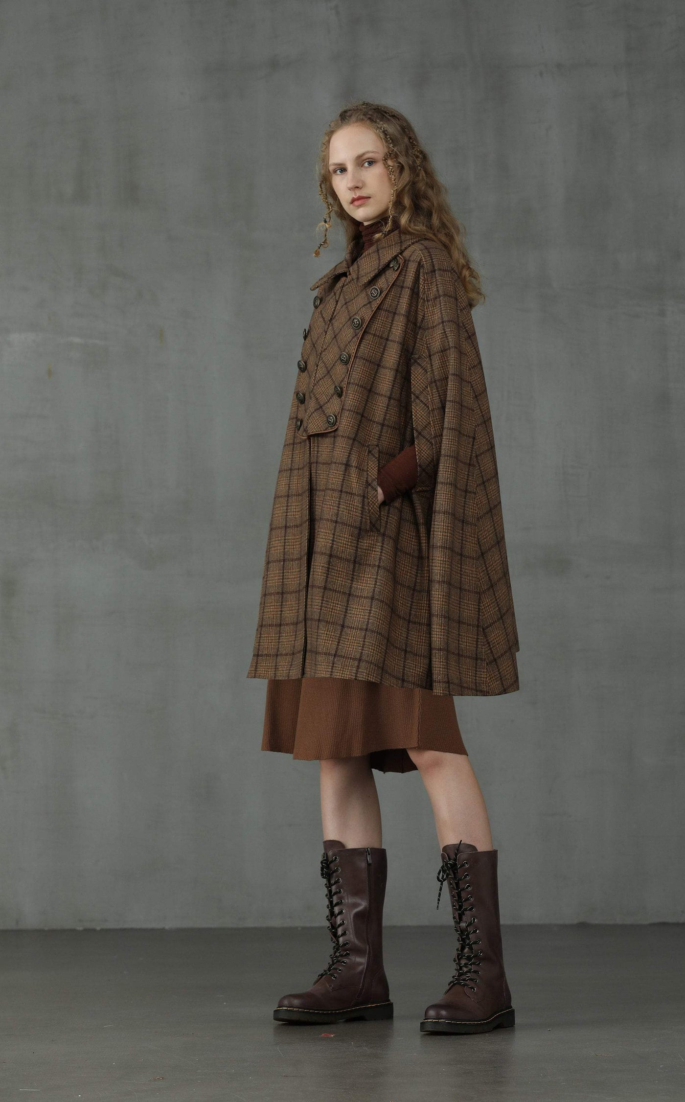 Sensibility 13 | tartan wool cape coat