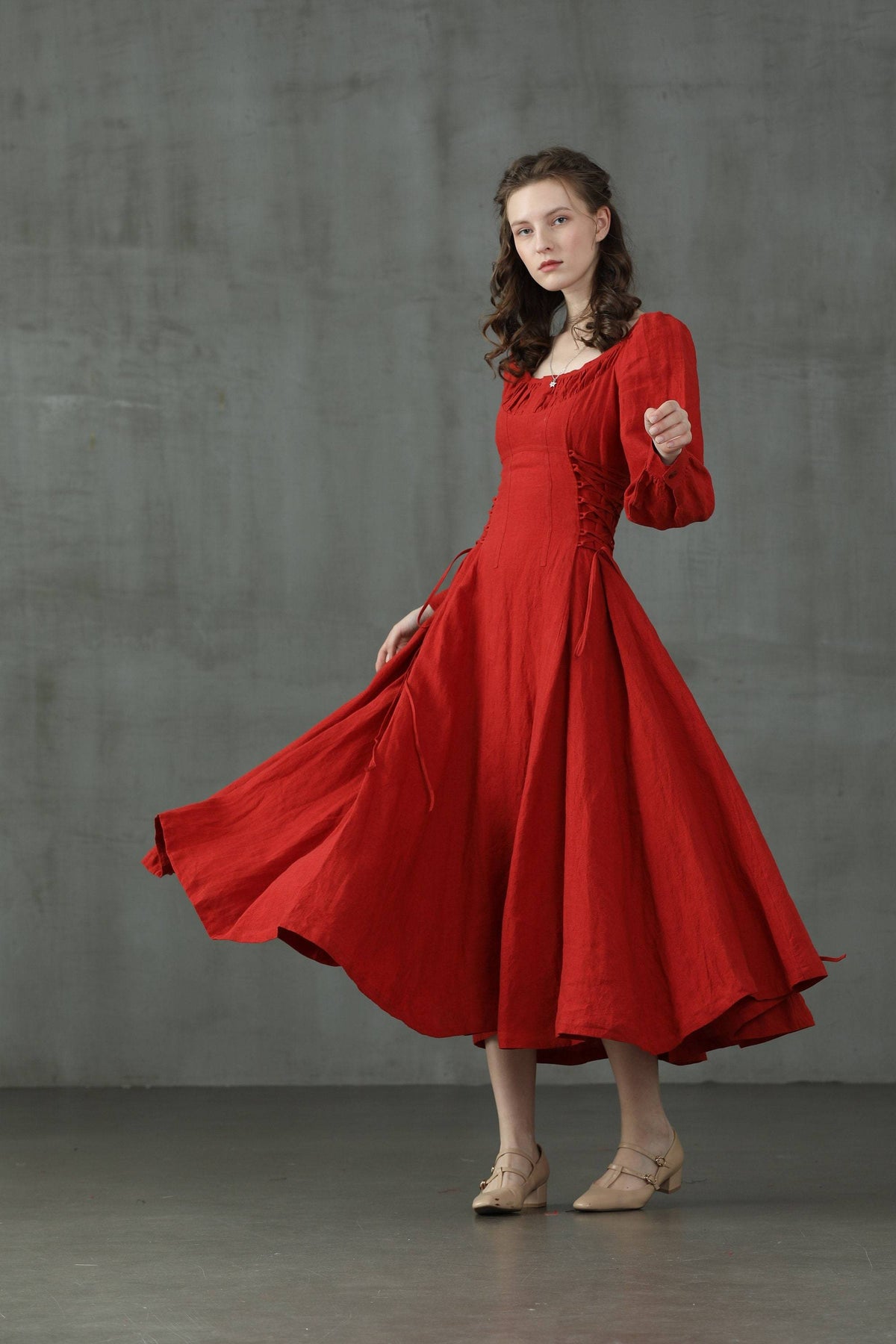 Ylang 15 | maxi Lace-up linen dress – Linennaive