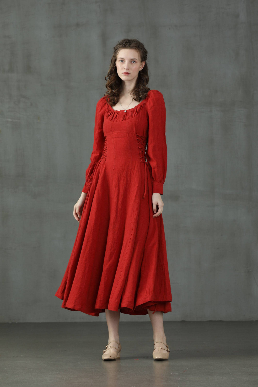 Ylang 15 | maxi Lace-up linen dress 3XL Ylang 15 | maxi Lace-up linen dress 3XL