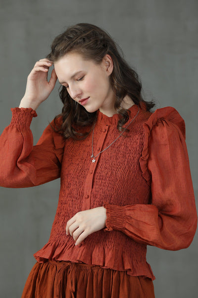Pride and Prejudice 14 | puff sleeved linen blouse