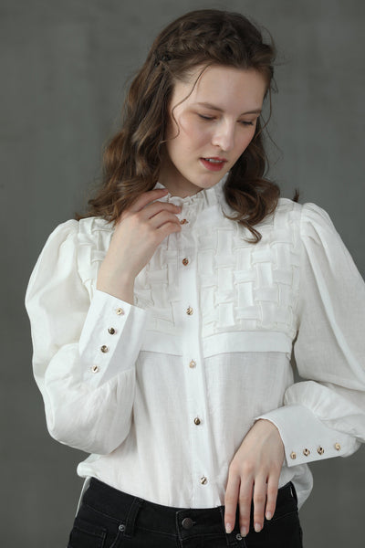 Lily 33| white luxury linen shirt