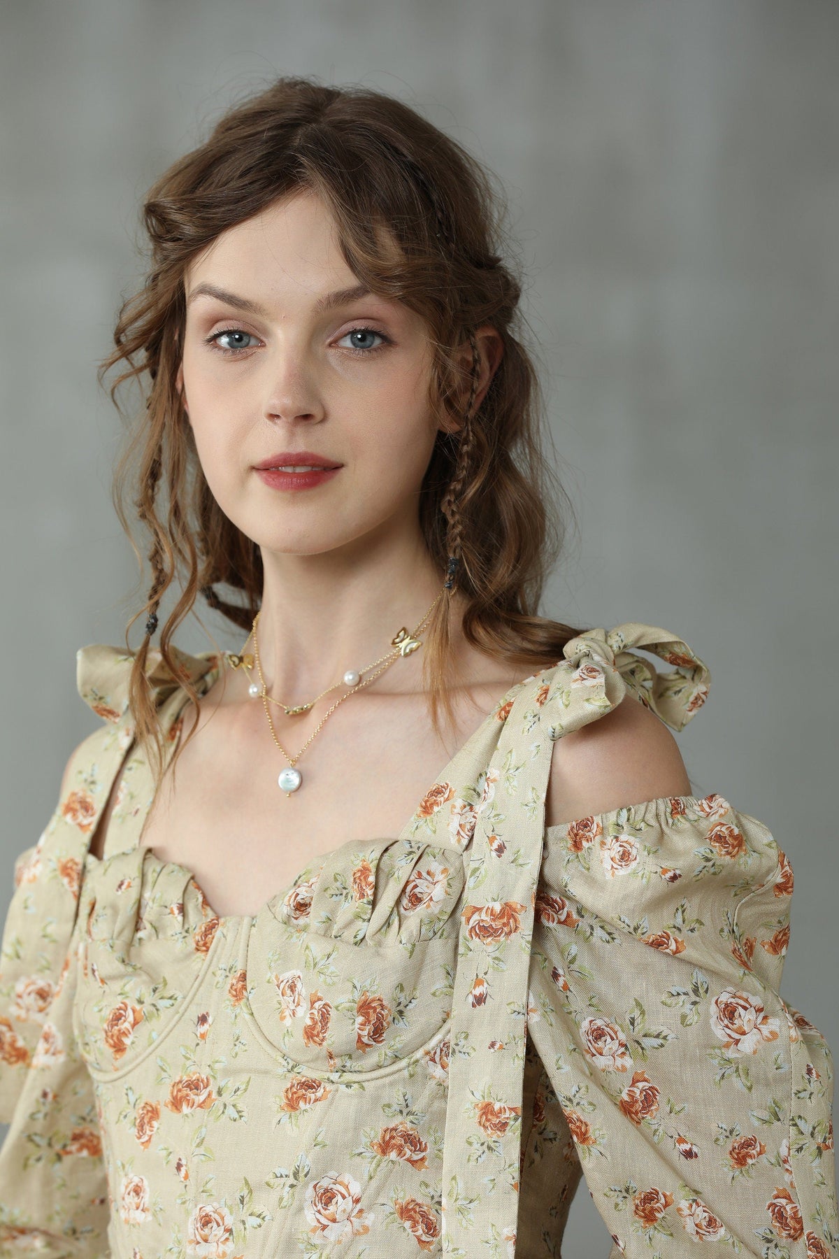 Rococo Morning 21 | Floral linen corset blouse – Linennaive