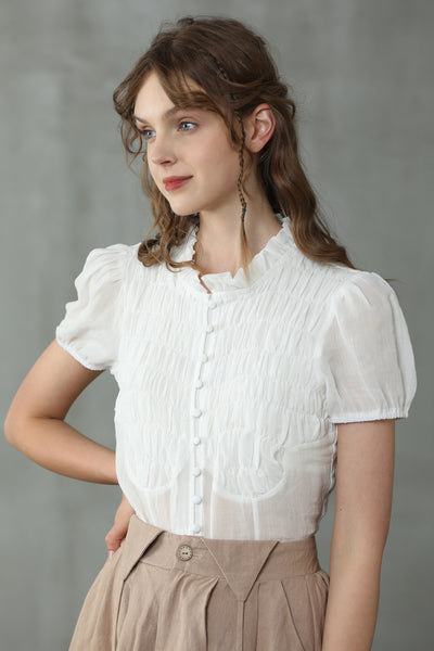 Clove 9 | smocked linen blouse