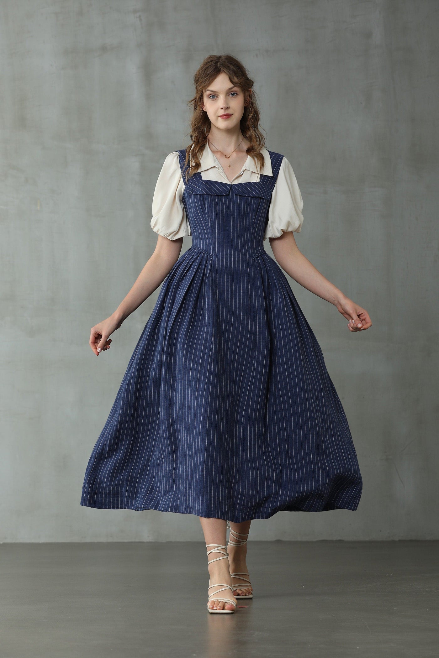 Dogwood 41| Striped Linen Halter Dress