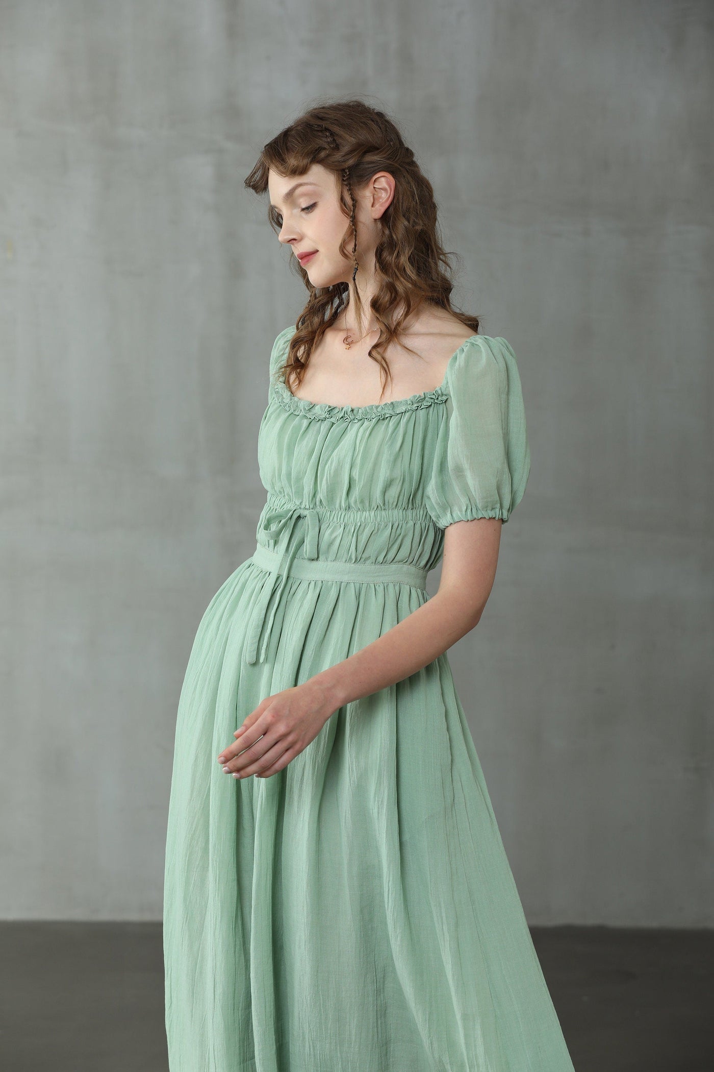 Osmanthus 01 | maxi linen dress in Turquoise