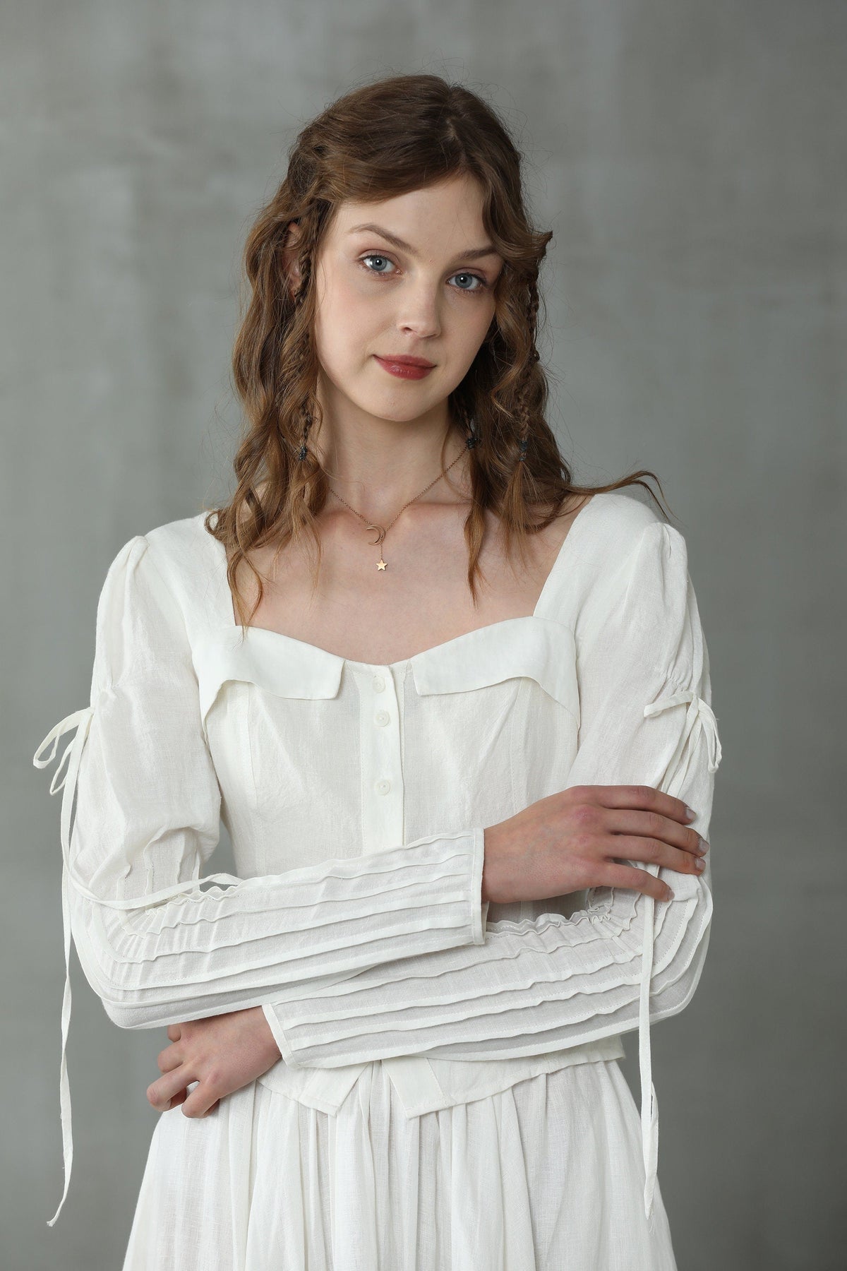 Tuberose 25 | Puff-sleeve linen blouse – Linennaive