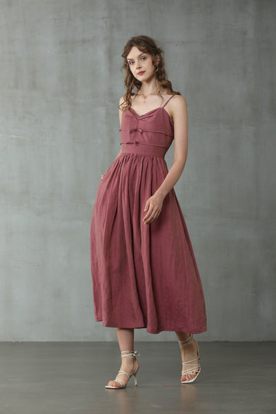 Glory Rose 01 | Pink Linen Dress