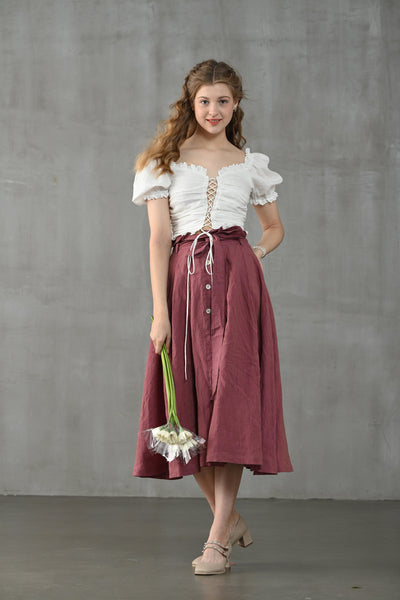 The Heart's Awakening | 100% yarn dyed linen skirt