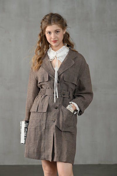 Patchouli 13 | plaid lady-style trench coat