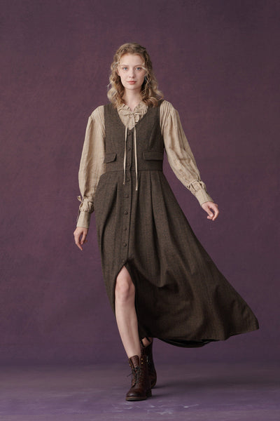 Dark Amber 11 | Academia wool dress
