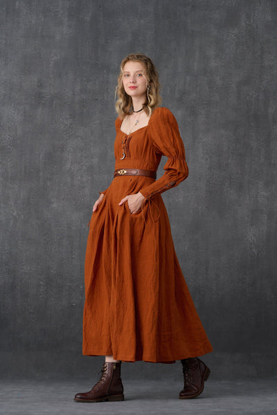 Phoenix 24 | regency lace-up linen dress