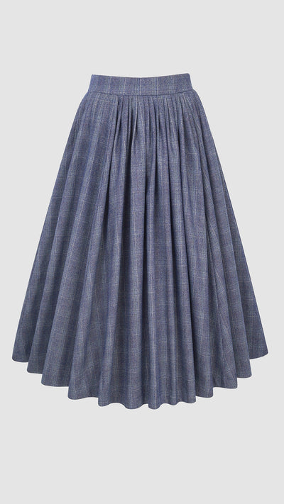 Future 4 | Tartan Wool Skirt in Blue