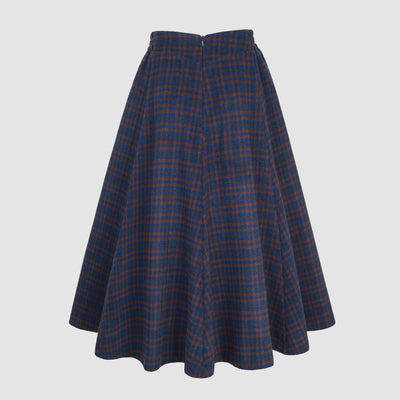 Legend 1 | Tartan Wool Skirt in Blue