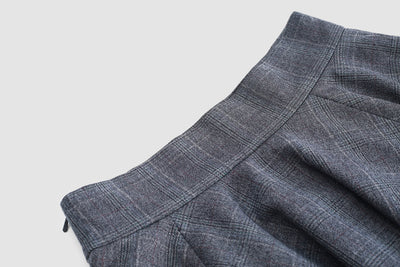 the Great Perhaps 2 |Tartan Wool Skirt in Gray