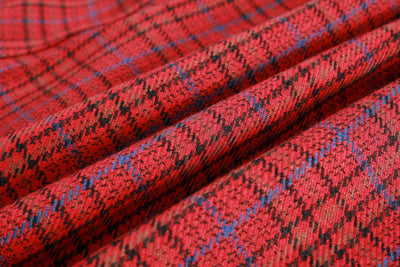 Santal 3 | Plaid Wool Skirt in Red