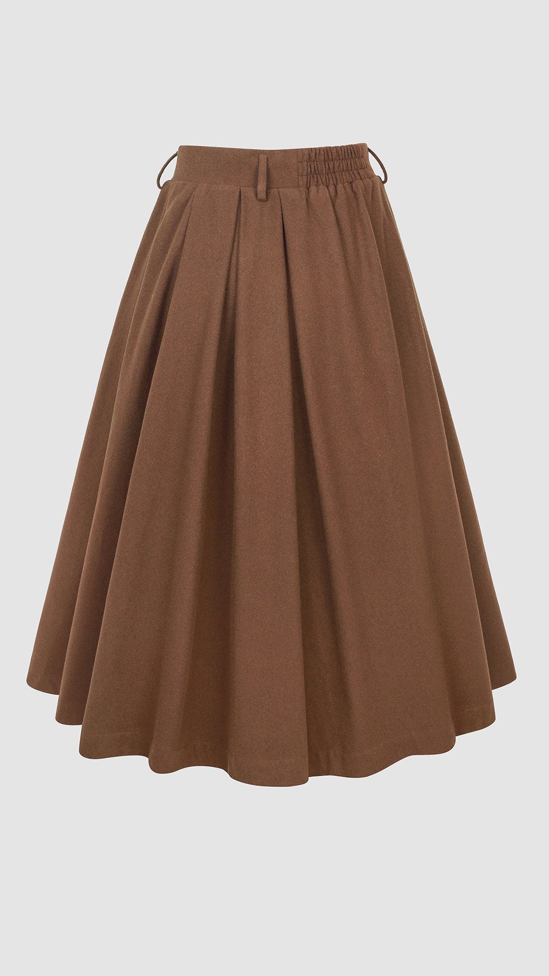 Naomi 33 | buttoned up wool skirt in brown – Linennaive